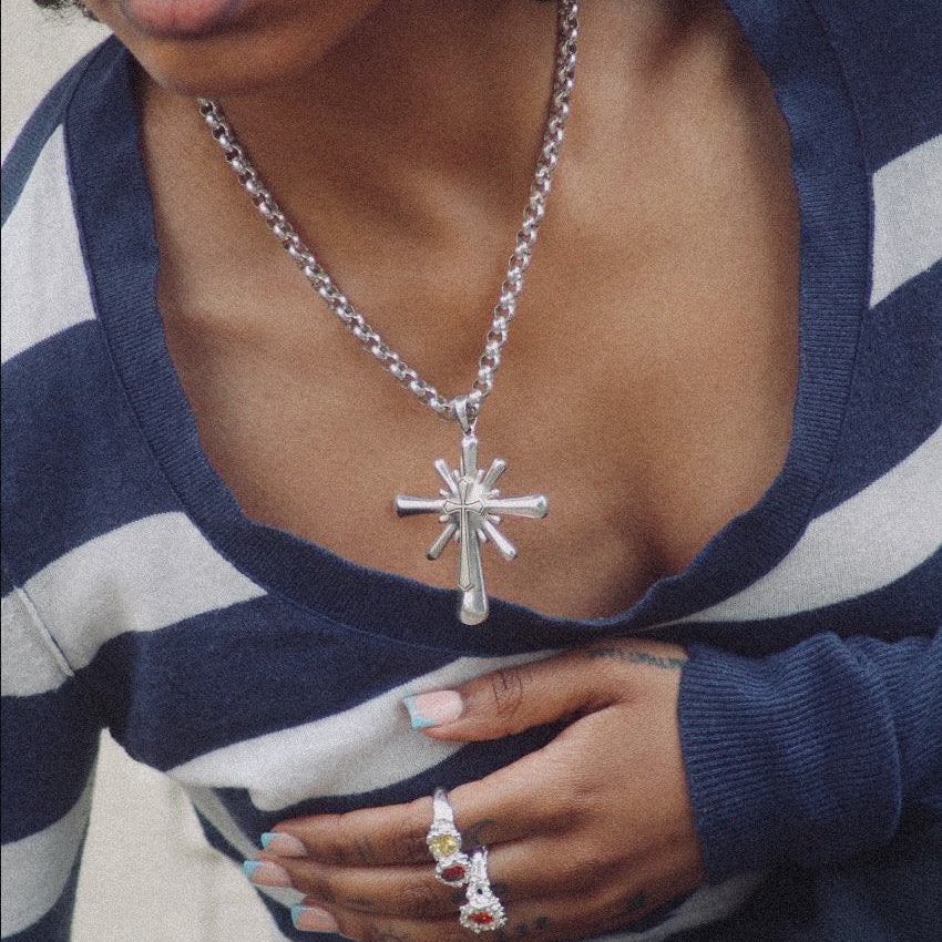Mirror Cross Pendant